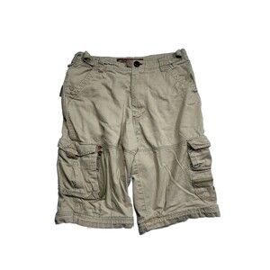 Paco Jeans Cargo Shorts Men's Sz 34 Tan Beige VTG Y2K Jhorts Distressed Hip Hop